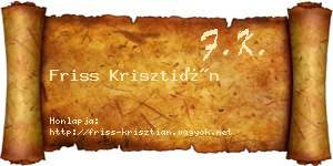 Friss Krisztián névjegykártya
