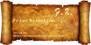 Friss Krisztián névjegykártya